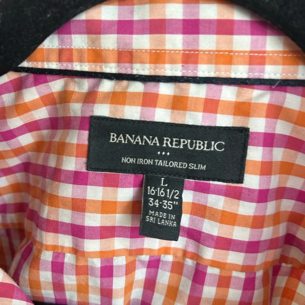 Banana Republic Red and Yellow Casual Button Down Shirt